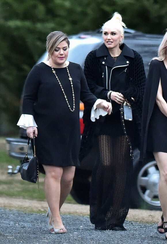 Semi-Exclusif - Gwen Stefani et Kelly Clarkson se rendent au mariage de d'Amanda Craig, une amie de Blake Shelton, à Nashville, le 9 janvier 2016.