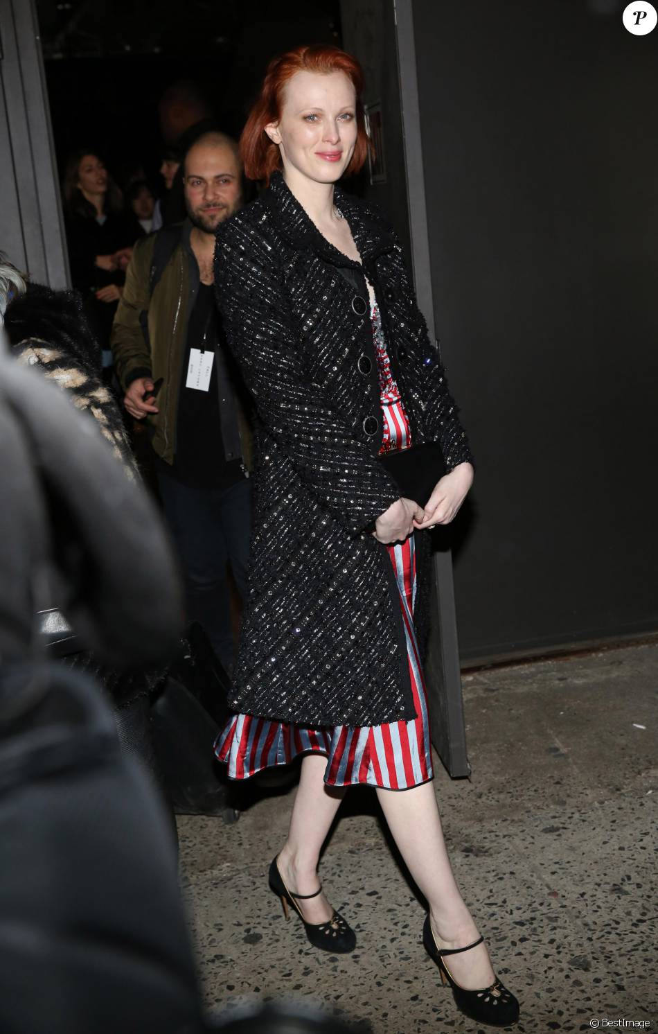 Karen Elson au défilé Marc Jacobs lors de la fashion week de New York le 18 février 2016.