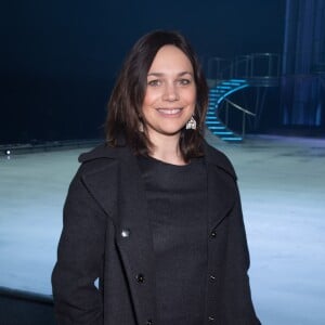 La jeune maman Nathalie Péchalat lors de la présentation du nouveau spectacle Holiday on Ice, "Believe", au Zénith de Paris, le 3 mars 2016. Le spectacle aura lieu au Zénith de Paris du 3 au 13 mars puis sera en tournée dans toute la France.