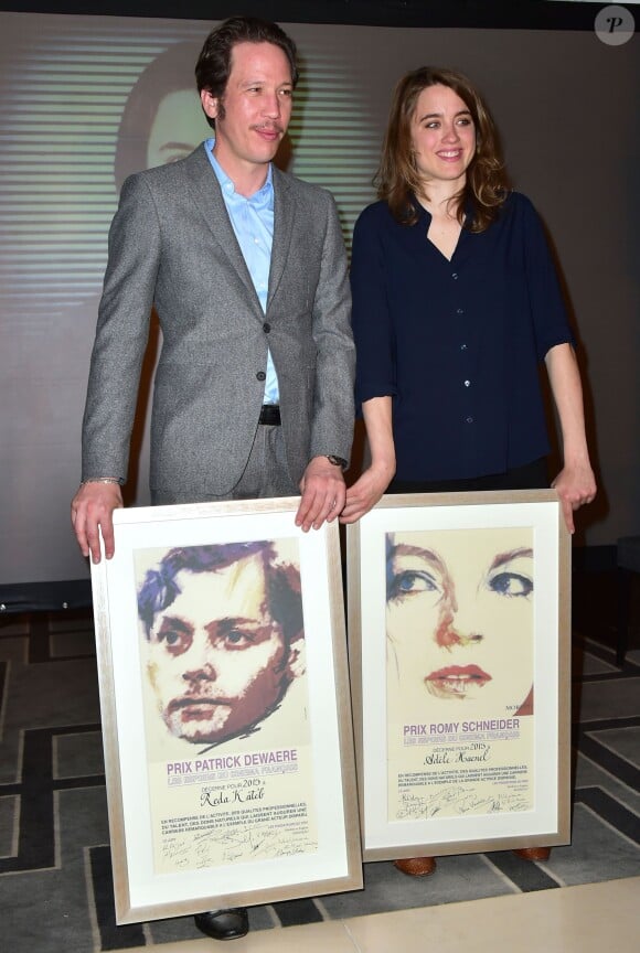 Reda Kateb (gagnant du Prix Patrick Dewaere 2015) et Adèle Haenel (gagnante du Prix Romy Schneider 2015) - 34e édition des Prix Romy Schneider et Patrick Dewaere au Sofitel Paris Le Faubourg à Paris, le 13 avril 2015.