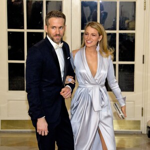 Ryan Reynolds et sa femme Blake Lively au dîner d'état en l'honneur du premier ministre canadien et sa femme à la Maison Blanche à Washington. Le 10 mars 2016