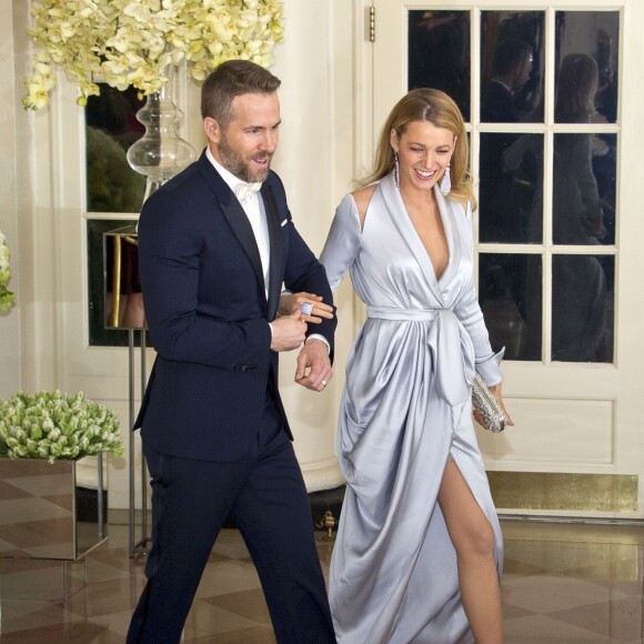 Ryan Reynolds et Blake Lively au dîner d'état en l'honneur du premier ministre canadien et sa femme à la Maison Blanche à Washington. Le 10 mars 2016