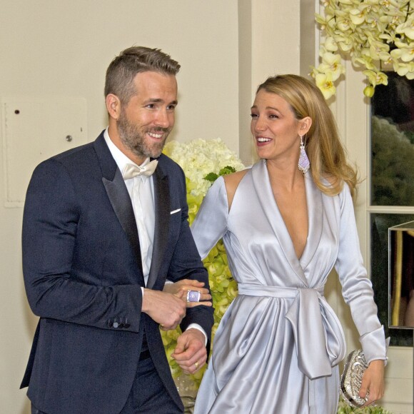 Ryan Reynolds et Blake Lively au dîner d'état en l'honneur du premier ministre canadien et sa femme à la Maison Blanche à Washington. Le 10 mars 2016