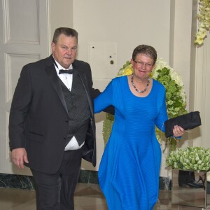 Le sénateur Jon Tester et sa femme Sharla Tester au dîner d'état en l'honneur du premier ministre canadien et sa femme à la Maison Blanche à Washington. Le 10 mars 2016