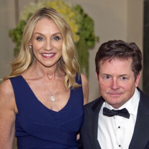 Michael J. Fox et  Tracy Pollan au dîner d'état en l'honneur du premier ministre canadien et sa femme à la Maison Blanche à Washington. Le 10 mars 2016