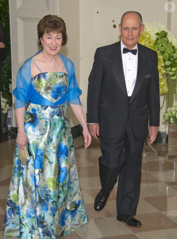 La sénatrice Susan Collins et Peter Vigue au dîner d'état en l'honneur du premier ministre canadien et sa femme à la Maison Blanche à Washington. Le 10 mars 2016