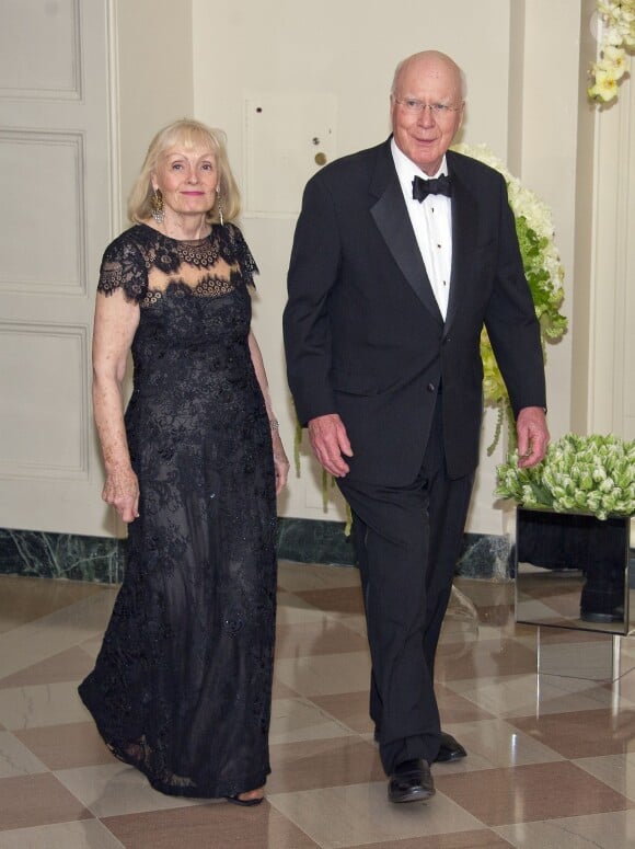 Le sénateur Patrick Leahy et sa femme Marcelle au dîner d'état en l'honneur du premier ministre canadien et sa femme à la Maison Blanche à Washington. Le 10 mars 2016