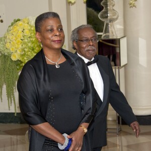 Ursula Burns et Lloyd Bean au dîner d'état en l'honneur du premier ministre canadien et sa femme à la Maison Blanche à Washington. Le 10 mars 2016