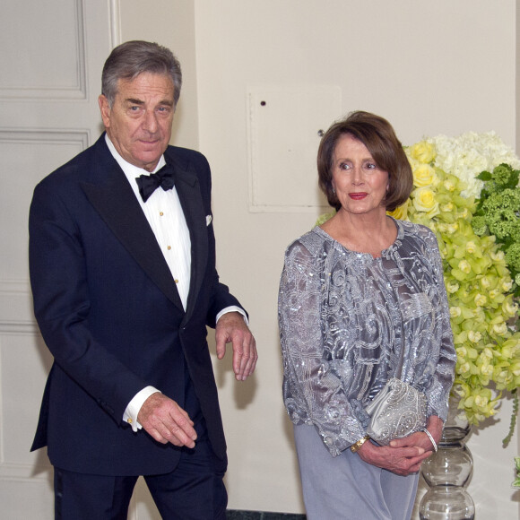 Nancy Pelosi et son mari Paul Pelosi au dîner d'état en l'honneur du premier ministre canadien et sa femme à la Maison Blanche à Washington. Le 10 mars 2016