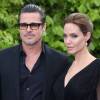 Angelina Jolie et Brad Pitt à Londres le 8 mai 2014.