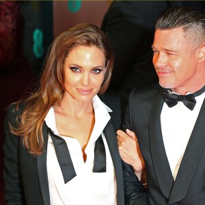 Brad Pitt et Angelina Jolie au BAFTA Awards à Londres le 16 février 2014