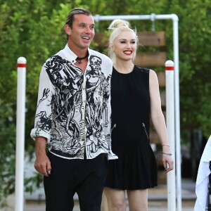 Gavin Rossdale, Gwen Stefani et leurs trois enfants Kingston, Zuma et Appolo se rendent à un mariage à Palm Springs. Le 8 mai 2014