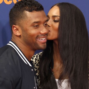 Ciara et son compagnon Russell Wilson au "Nickelodeon Kid's Choice Sports Awards" à Westwood le 16 juillet 2015