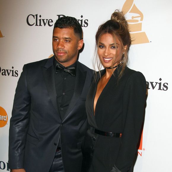 Ciara et son compagnon Russell Wilson à la soirée de Gala Clive Davis Pre-Grammy à l'hôtel Hilton de Beverly Hills le 14 février 2016.