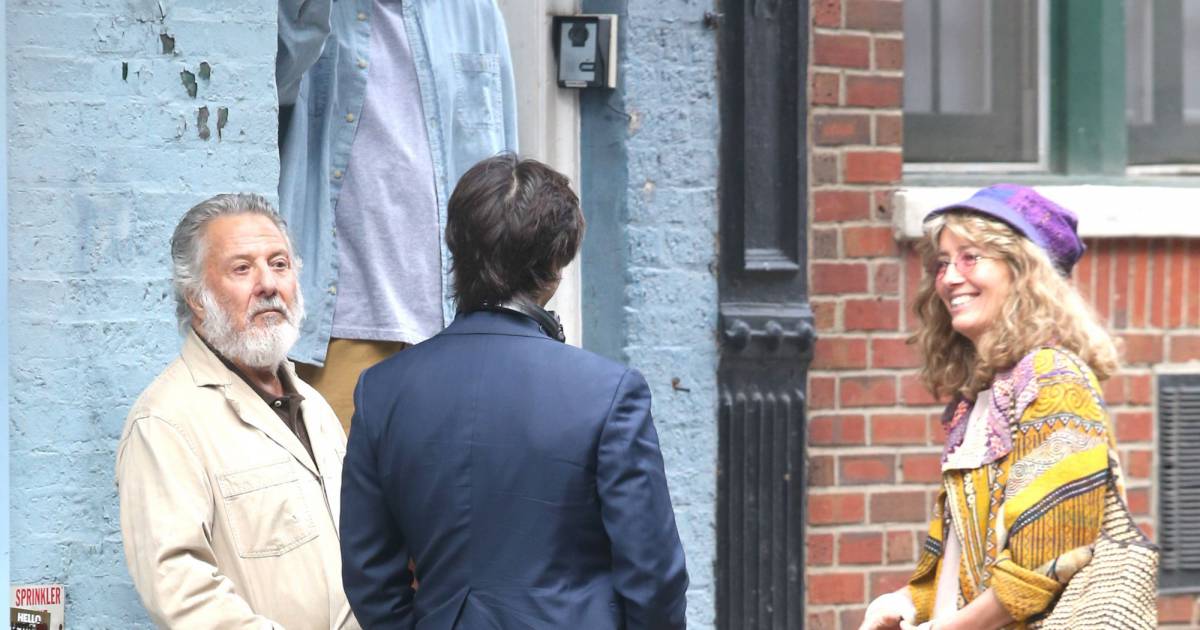Adam Sandler, Dustin Hoffman et Emma Thompson sur le tournage du film