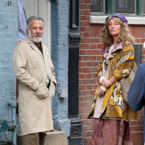 Dustin Hoffman et Emma Thompson - Adam Sandler, Dustin Hoffman et Emma Thompson sur le tournage du film "YDKK (Yen Din Ka Kissa)" à New York le 11 Mars 2016