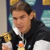 Rafael Nadal en conférence de presse à l'Accor Hôtels Arena (ex POPB) à Paris le 3 novembre 2015.