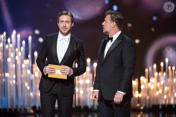 Ryan Gosling et Russell Crowe aux Oscars 2016.
