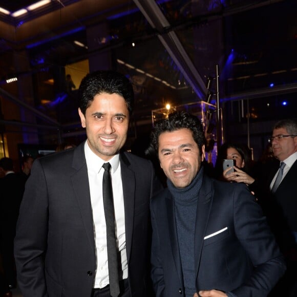 Exclusif - Nasser Al-Khelaïfi, Jamel Debbouze - Le 3ème dîner de gala annuel de la Fondation Paris Saint-Germain (PSG) organisé place Vendôme à Paris, le 15 mars 2016.  © Rachid Bellak/Bestimage