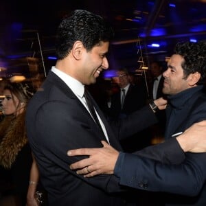 Exclusif - Nasser Al-Khelaïfi, Jamel Debbouze - Le 3ème dîner de gala annuel de la Fondation Paris Saint-Germain (PSG) organisé place Vendôme à Paris, le 15 mars 2016.  © Rachid Bellak/Bestimage