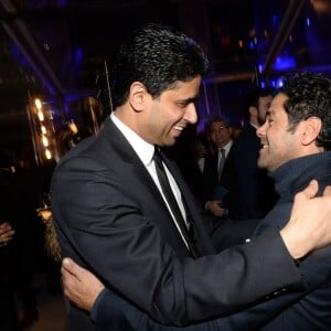 Exclusif - Nasser Al-Khelaïfi, Jamel Debbouze - Le 3ème dîner de gala annuel de la Fondation Paris Saint-Germain (PSG) organisé place Vendôme à Paris, le 15 mars 2016.  © Rachid Bellak/Bestimage