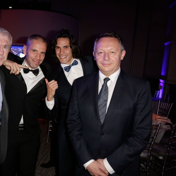 Exclusif - Luis Fernandez, Medi Sadoun, Edinson Cavani, Thierry Braillard - Le 3ème dîner de gala annuel de la Fondation Paris Saint-Germain (PSG) organisé place Vendôme à Paris, le 15 mars 2016.  © Rachid Bellak/Bestimage