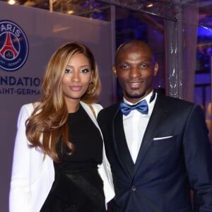 Exclusif - Zoumana Camara et sa femme Awa - Le 3ème dîner de gala annuel de la Fondation Paris Saint-Germain (PSG) organisé place Vendôme à Paris, le 15 mars 2016. Le 3ème dîner de gala annuel de la Fondation Paris Saint-Germain (PSG) organisé place Vendôme à Paris, le 15 mars 2016.  © Rachid Bellak/Bestimage