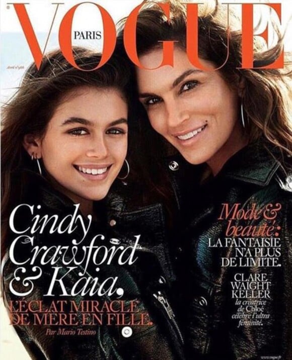 Cindy Crawford et Kaia en couverture du Vogue Paris (avril 2016)