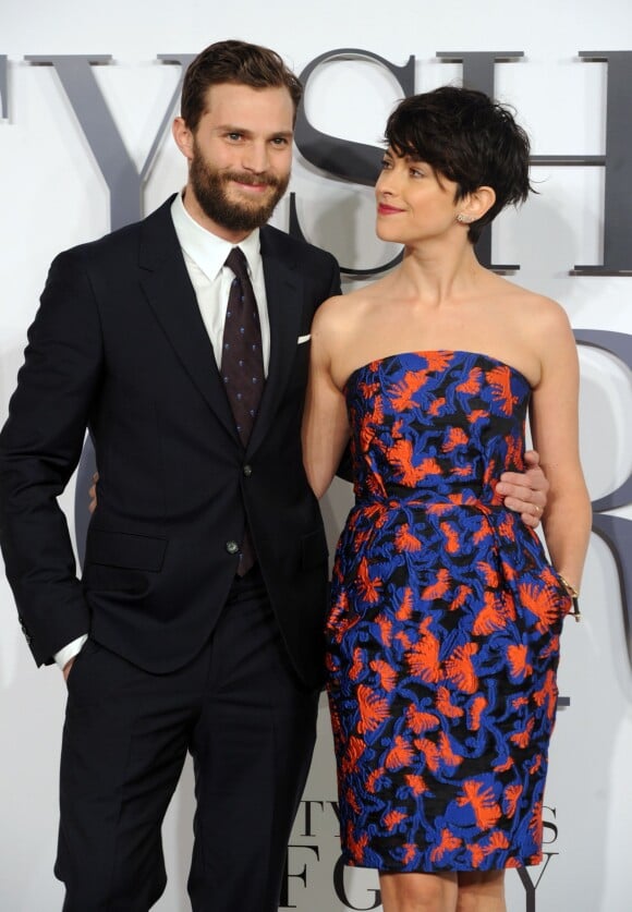 Jamie Dornan et sa femme Amelia Warner - Avant-première du film "50 nuances de Grey" à Londres, le 12 février 2015.
