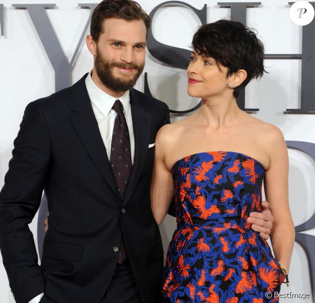 Jamie Dornan et sa femme Amelia Warner - Avant-première du film "50 nuances de Grey" à Londres, le 12 février 2015.