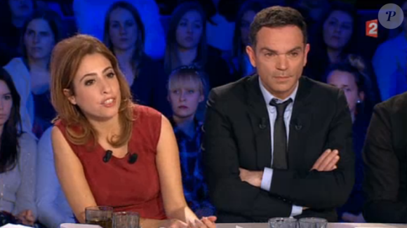 Léa Salamé et Yann Moix, dans On n'est pas couché sur France 2, le samedi 19 mars 2016.