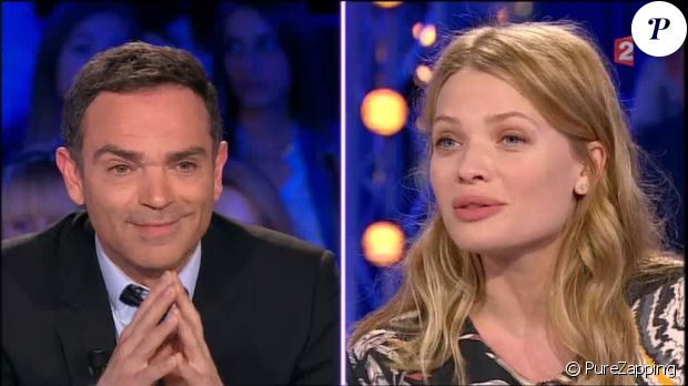 Mélanie Thierry, agacée par les questions de Yann Moix sur sa fidélité, dans  On n&#039;est pas couché  sur France 2, le samedi 19 mars 2016.