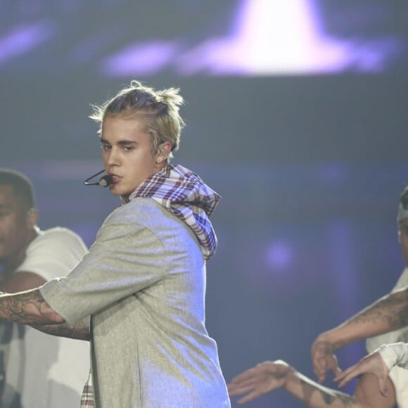 Justin Bieber en concert lors de sa tournée 'Purpose World Tour' à Vancouver au Canada le 11 Mars 2016.