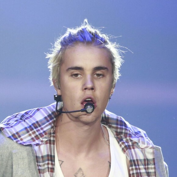 Justin Bieber en concert lors de sa tournée 'Purpose World Tour' à Vancouver au Canada le 11 Mars 2016.