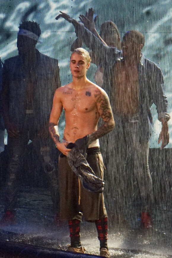 Justin Bieber en concert à Seattle le 9 mars 2016.