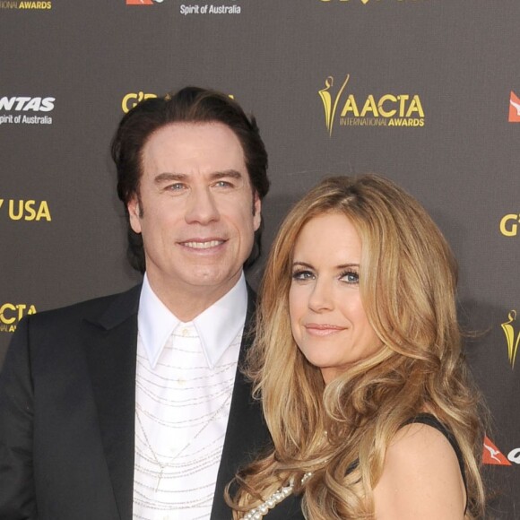 John Travolta et sa femme Kelly Preston au Gala "2015 G'Day USA Gala" pour les "AACTA International Awards" à Los Angeles. Le 31 janvier 2015