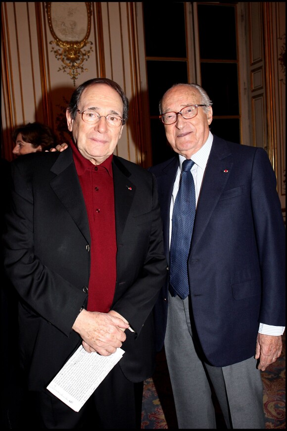 Alain Decaux et Robert Hossein à Paris en 2006