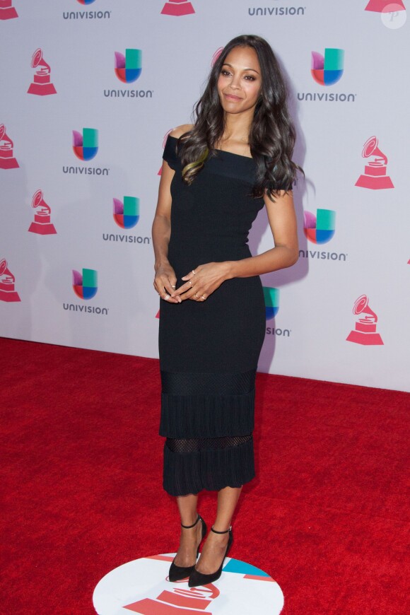 Zoe Saldana lors de la 16ème édition des "Latin Grammy Awards" à Las Vegas, le 19 novembre 2015.