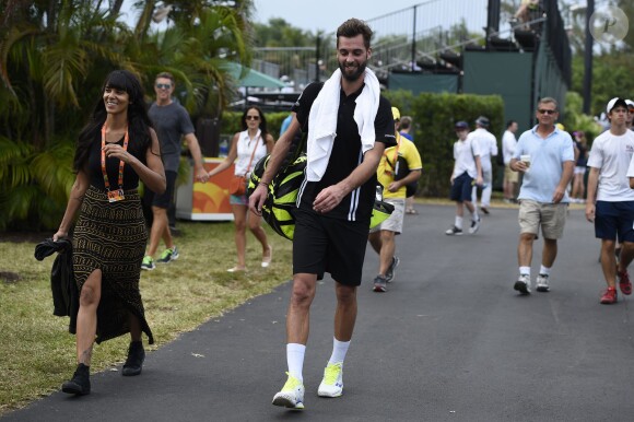 Shy'm et Benoît Paire à Miami le 25 mars 2016 après la victoire du Français contre Mikhail Youzhny au deuxième tour du Masters 1000.