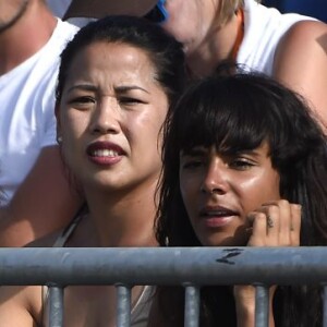 Shy'm a assisté impuissante à la déroute de son compagnon Benoît Paire au troisième tour du Masters 1000 de Miami le 27 mars 2016, battu par Richard Gasquet 6-3, 6-0.