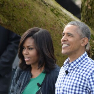 Barack Obama et sa femme Michelle Obama lors de la traditionnelle chasse aux oeufs de Pâques de la Maison Blanche à Washington, le 28 mars 2016. © Christy Bowe/Globe Photos/Zuma Press/Bestimage