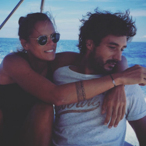 Laure Manaudou et Jérémy Frérot en mer - Photo publiée le 23 octobre 2015.