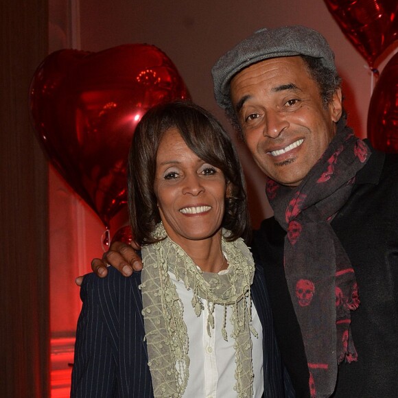 Yannick Noah et sa soeur Nathalie, lors de la remise du Prix Clarins 2016 au Pavillon Kléber, le 29 mars 2016 à Paris