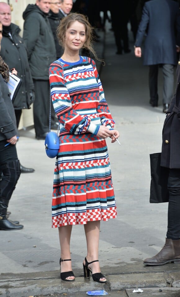 Marie-Ange Casta - Sorties du défilé de mode prêt-à-porter automne-hiver 2016/2017 "Chanel" au Grand Palais à Paris le 8 mars 2016.