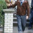 Brad Pitt et Marion Cotillard tournent une scène du prochain film de Robert Zemeckis à Londres le 31 mars 2016. Le film est un thriller romantique qui se déroule pendant la deuxième guerre mondiale.