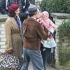 Brad Pitt et Marion Cotillard tournent une scène du prochain film de Robert Zemeckis à Londres le 31 mars 2016. Le film est un thriller romantique qui se déroule pendant la deuxième guerre mondiale.