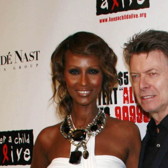 David Bowie et sa femme Iman au 5ème Black Ball à New York le 13 novembre 2008