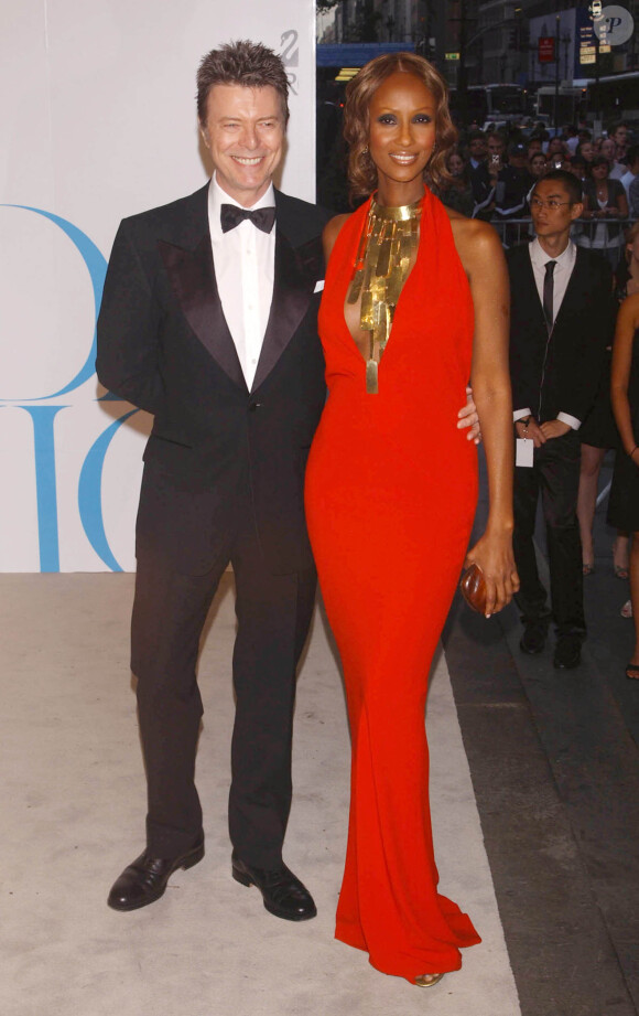 David Bowie et sa femme Iman aux CFDA Awards à New York le 4 juin 2007