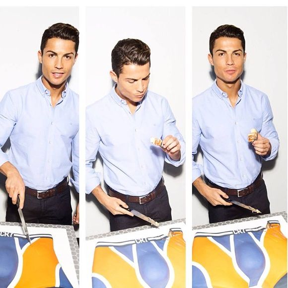 Cristiano Ronaldo jouant les mannequins pour sa marque CR7.