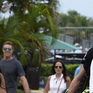 Shy'm et Benoît Paire à Miami le 25 mars 2016 après la victoire du Français contre Mikhail Youzhny au deuxième tour du Masters 1000.